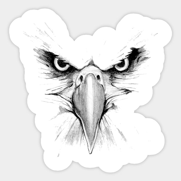 A Very Angry Eagle Sticker by designsbycreation